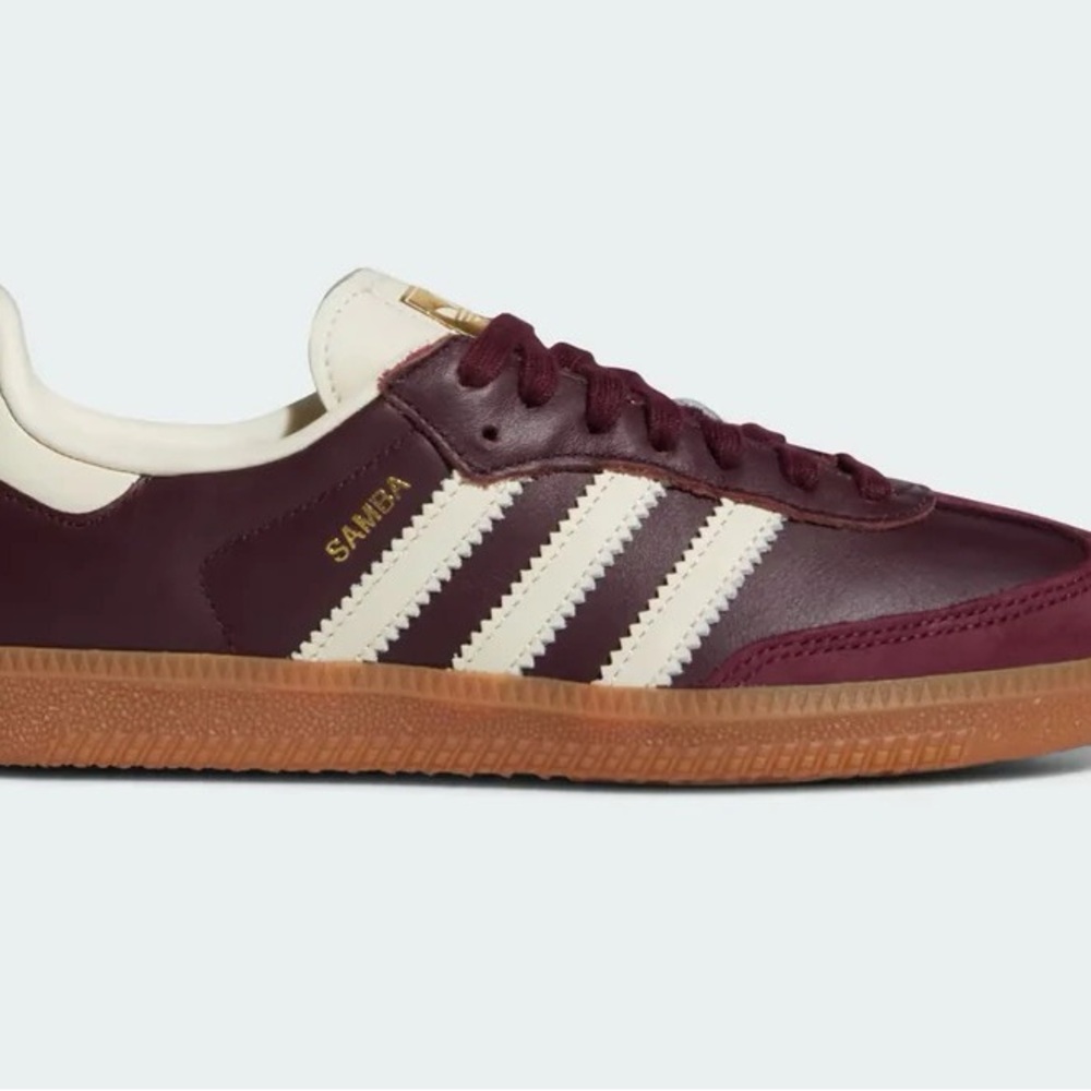 Adidas Samba Maroon and Cream Athletic Shoes